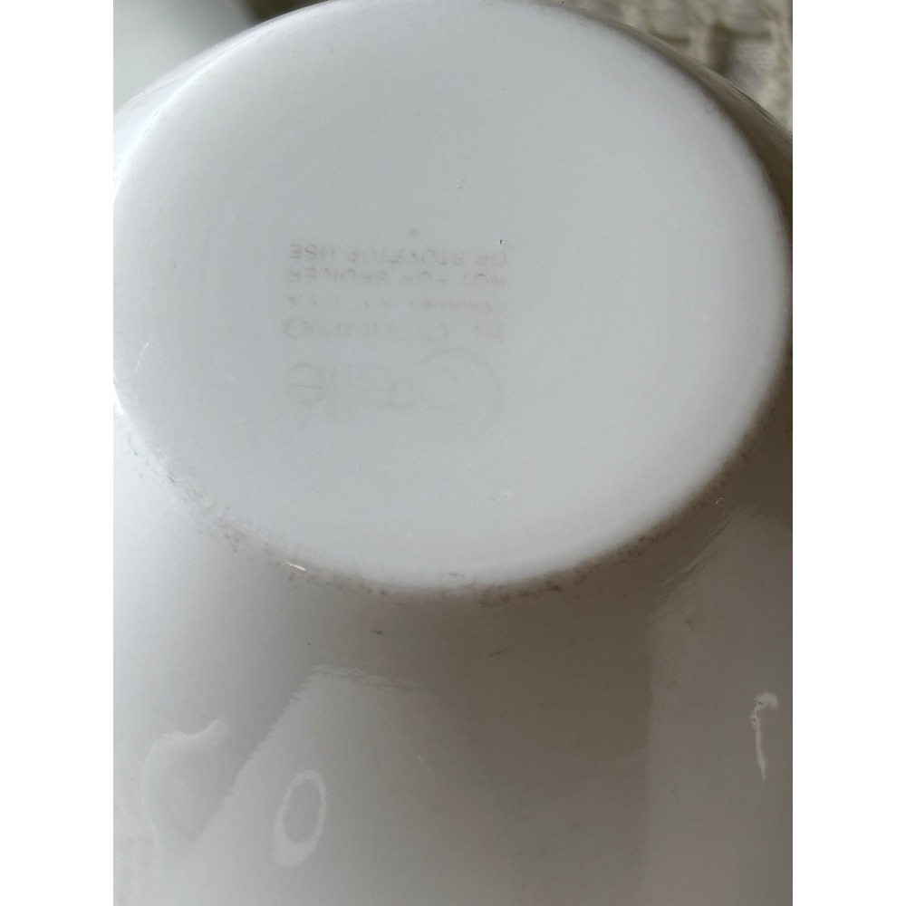 Corelle Winter Frost White Coffee Cups Set of 3 hook Handle Mid Century Modern - Picture 11 of 14